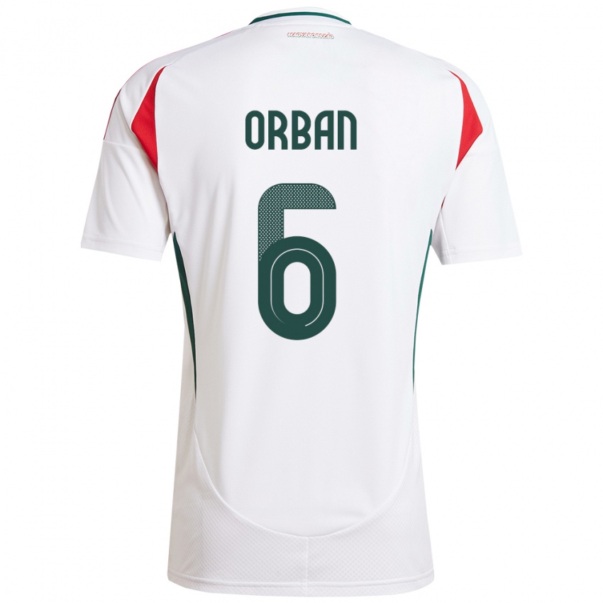 Kinder Ungarn Willi Orbán #6 Weiß Auswärtstrikot Trikot 24-26 T-Shirt Belgien