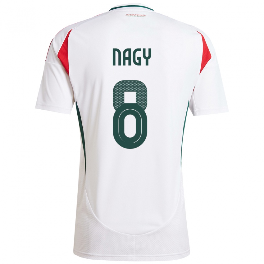 Enfant Maillot Hongrie Ádám Nagy #8 Blanc Tenues Extérieur 24-26 T-Shirt Belgique