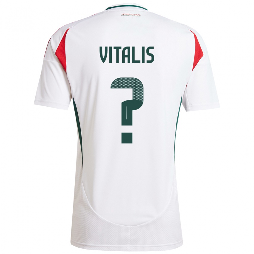 Kinderen Hongarije Milán Vitális #0 Wit Uitshirt Uittenue 24-26 T-Shirt België