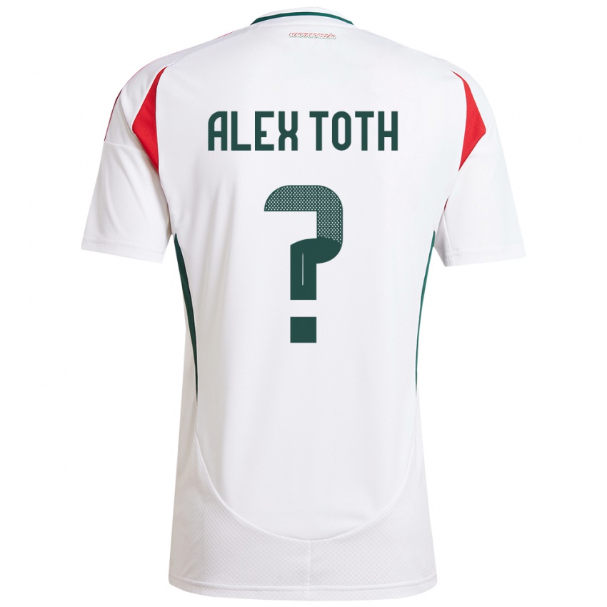 Kinderen Hongarije Alex Tóth #0 Wit Uitshirt Uittenue 24-26 T-Shirt België