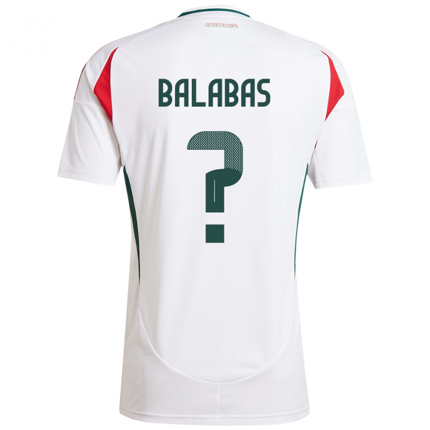 Kinderen Hongarije Bence Balabás #0 Wit Uitshirt Uittenue 24-26 T-Shirt België