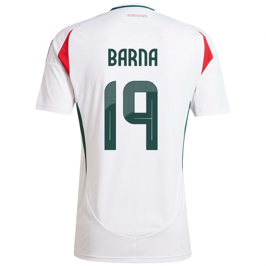 Kinder Ungarn Daniel Barna #19 Weiß Auswärtstrikot Trikot 24-26 T-Shirt Belgien