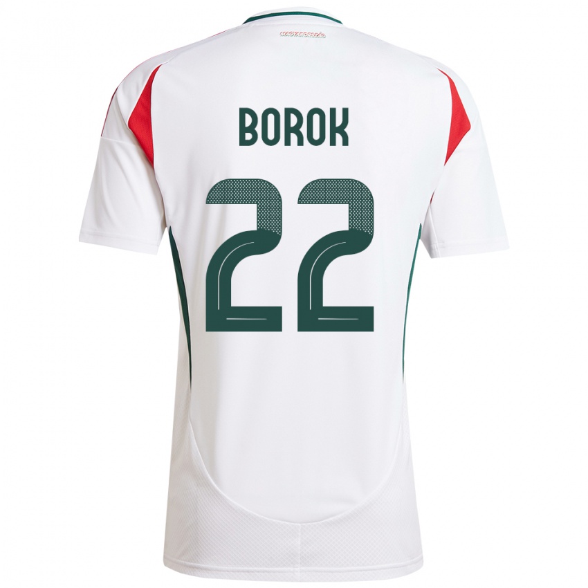 Kinder Ungarn Dorina Borók #22 Weiß Auswärtstrikot Trikot 24-26 T-Shirt Belgien