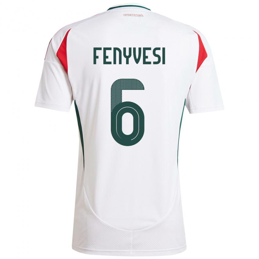 Kinder Ungarn Evelin Fenyvesi #6 Weiß Auswärtstrikot Trikot 24-26 T-Shirt Belgien