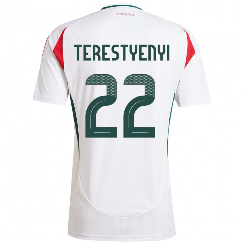 Kinder Ungarn Anna Terestyényi #22 Weiß Auswärtstrikot Trikot 24-26 T-Shirt Belgien