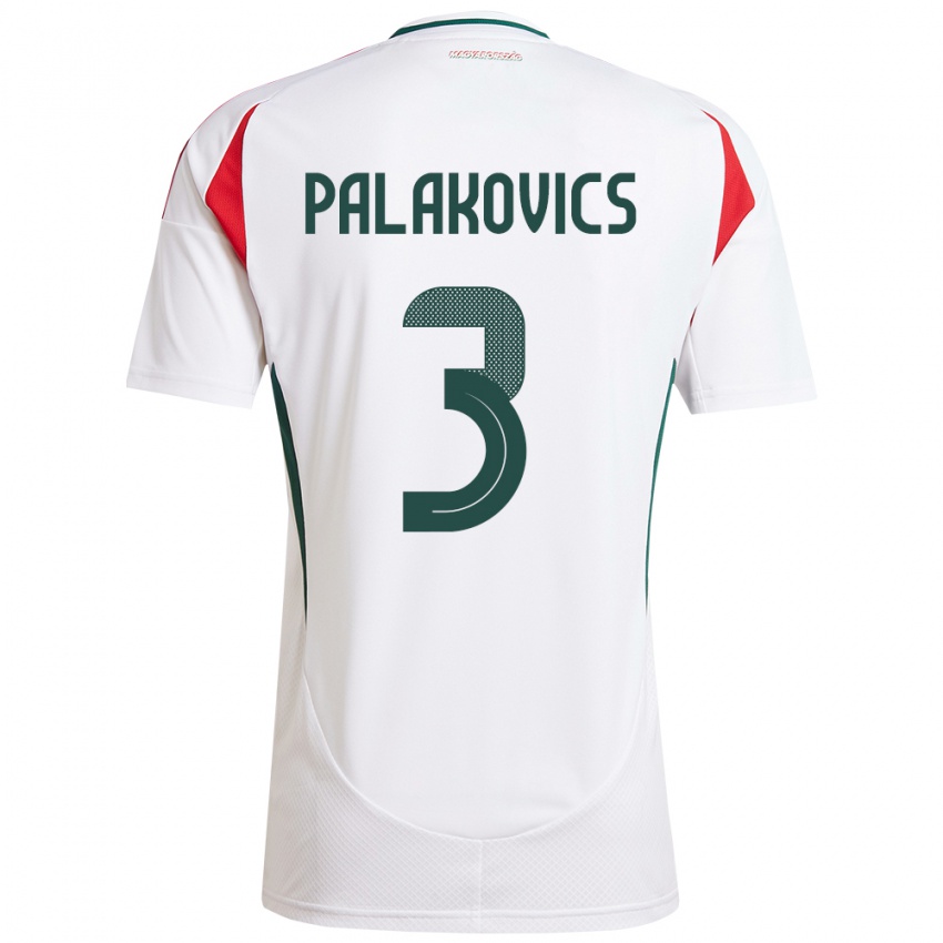 Kinder Ungarn Laura Palakovics #3 Weiß Auswärtstrikot Trikot 24-26 T-Shirt Belgien