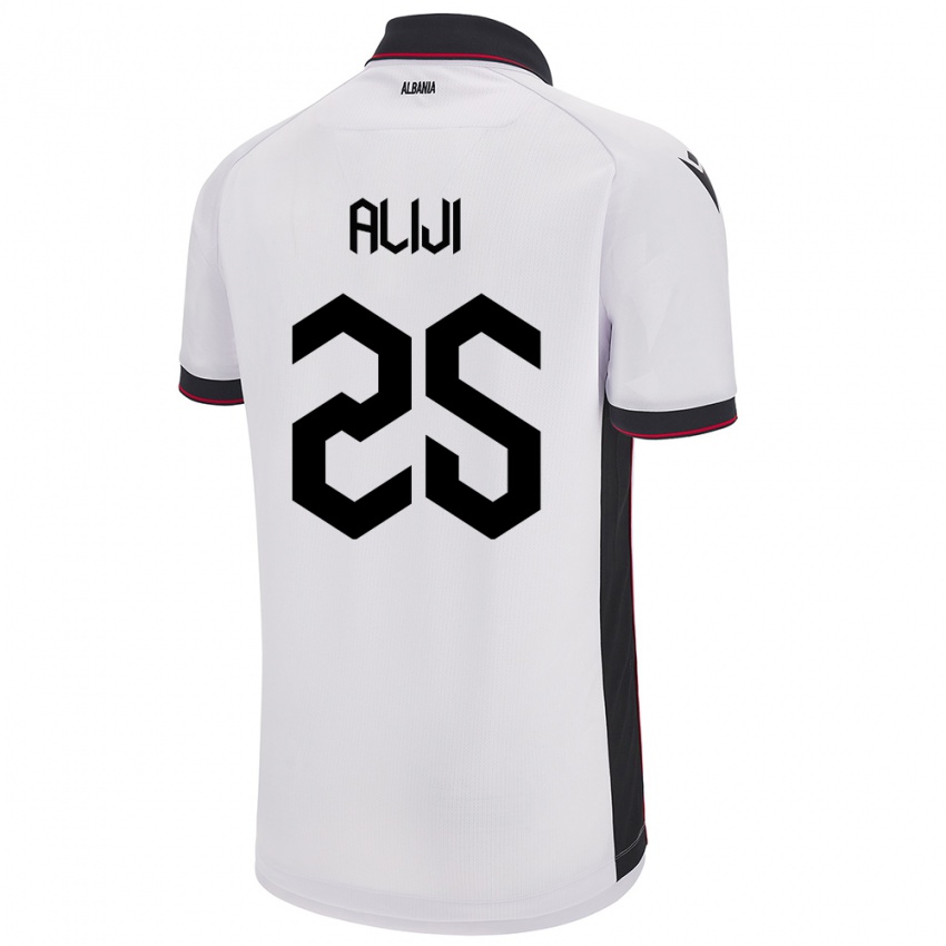 Kinder Albanien Naser Aliji #25 Weiß Auswärtstrikot Trikot 24-26 T-Shirt Belgien