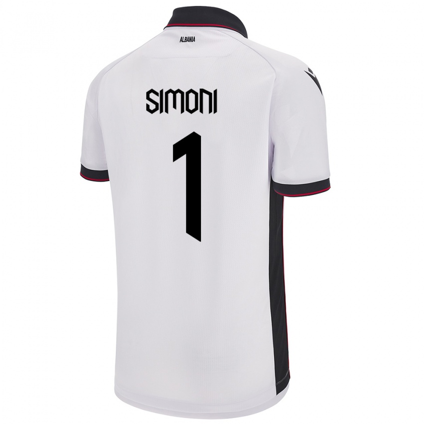 Kinderen Albanië Simon Simoni #1 Wit Uitshirt Uittenue 24-26 T-Shirt België