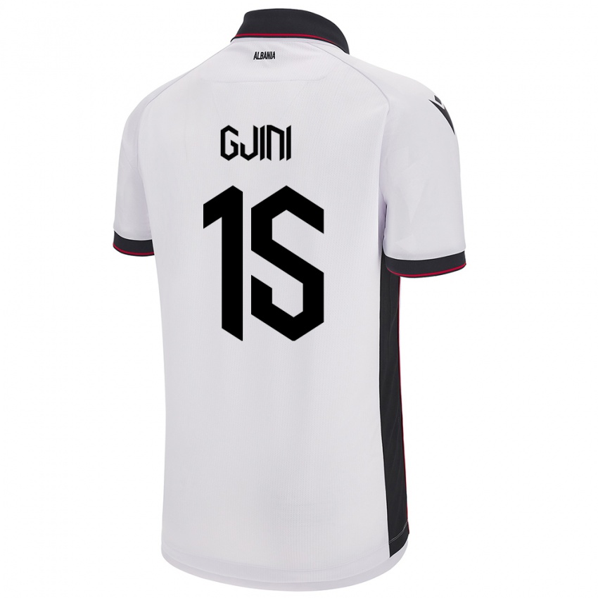 Kinderen Albanië Elmando Gjini #15 Wit Uitshirt Uittenue 24-26 T-Shirt België