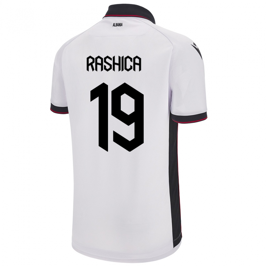 Kinderen Albanië Ermir Rashica #19 Wit Uitshirt Uittenue 24-26 T-Shirt België