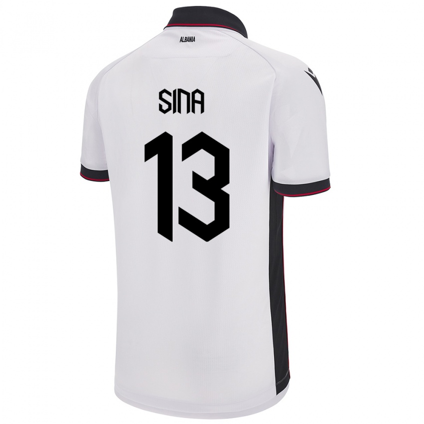 Kinderen Albanië Samuele Sina #13 Wit Uitshirt Uittenue 24-26 T-Shirt België
