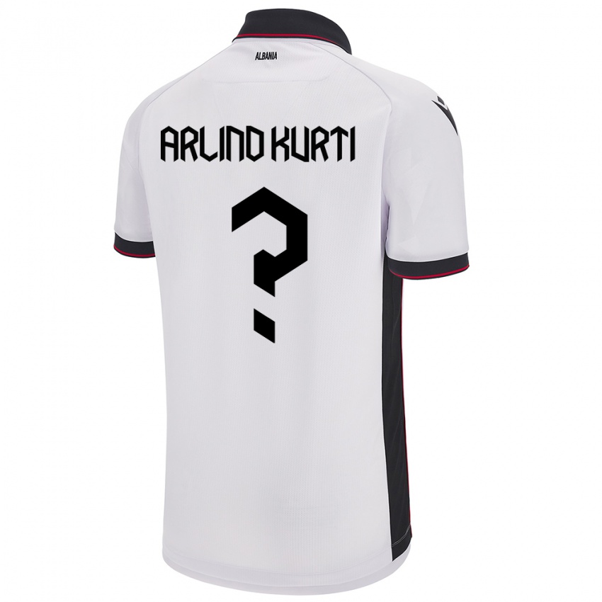 Kinder Albanien Arlind Kurti #0 Weiß Auswärtstrikot Trikot 24-26 T-Shirt Belgien