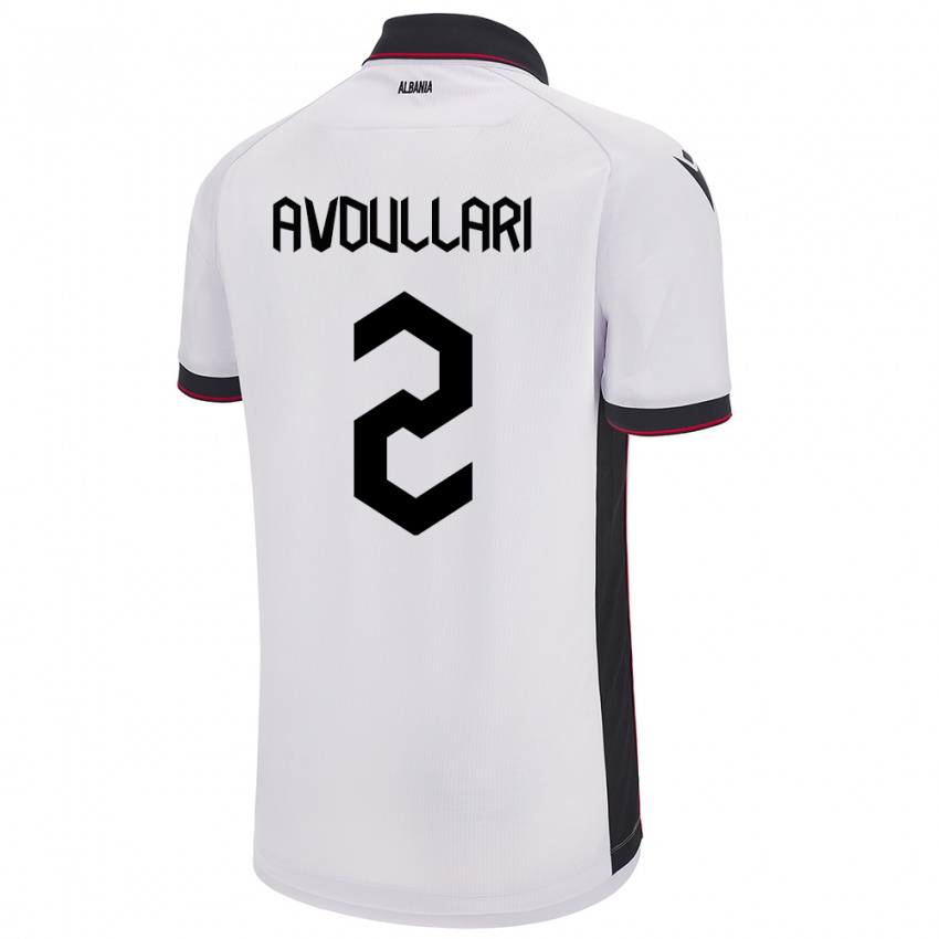 Kinderen Albanië Davide Avdullari #2 Wit Uitshirt Uittenue 24-26 T-Shirt België