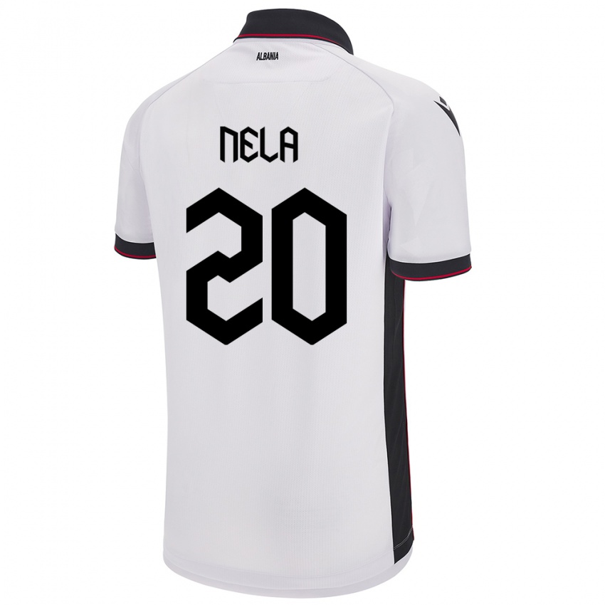 Enfant Maillot Albanie Rinaldo Nela #20 Blanc Tenues Extérieur 24-26 T-Shirt Belgique