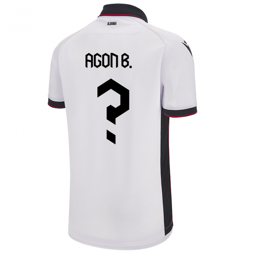 Kinderen Albanië Agon Bajrami #0 Wit Uitshirt Uittenue 24-26 T-Shirt België