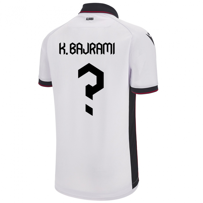 Enfant Maillot Albanie Klevi Bajrami #0 Blanc Tenues Extérieur 24-26 T-Shirt Belgique