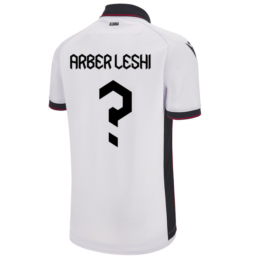 Kinder Albanien Arber Leshi #0 Weiß Auswärtstrikot Trikot 24-26 T-Shirt Belgien