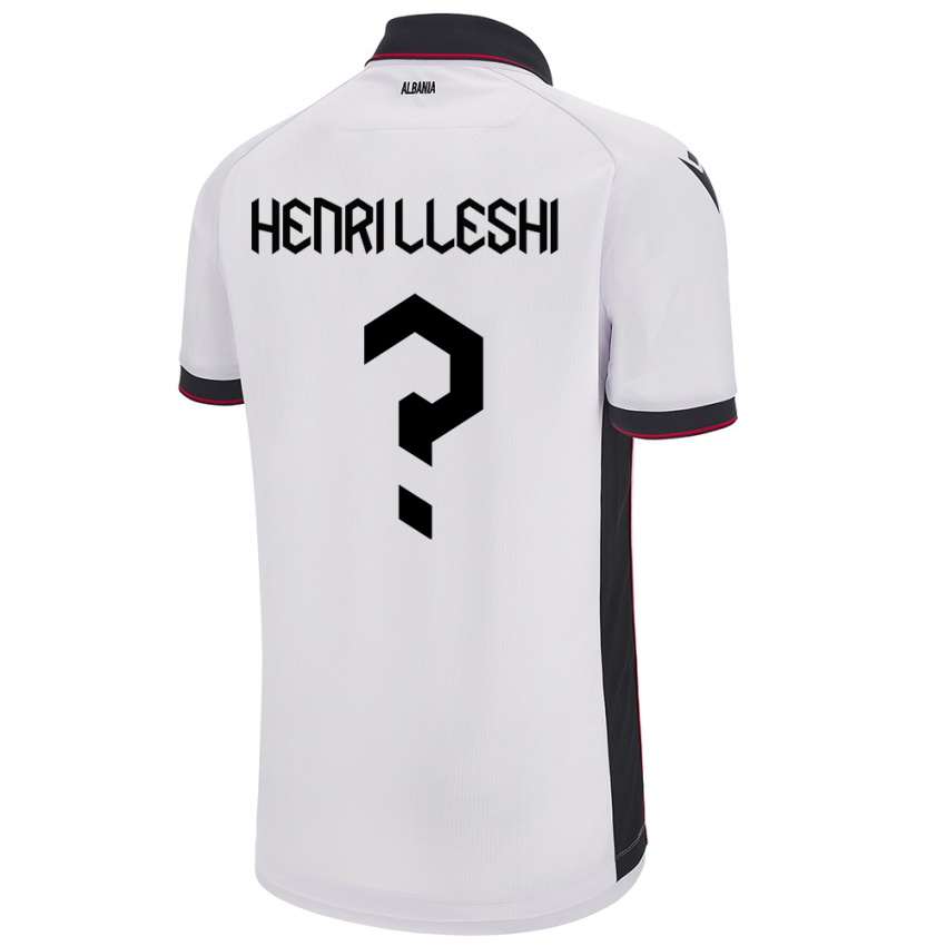 Kinder Albanien Henri Lleshi #0 Weiß Auswärtstrikot Trikot 24-26 T-Shirt Belgien