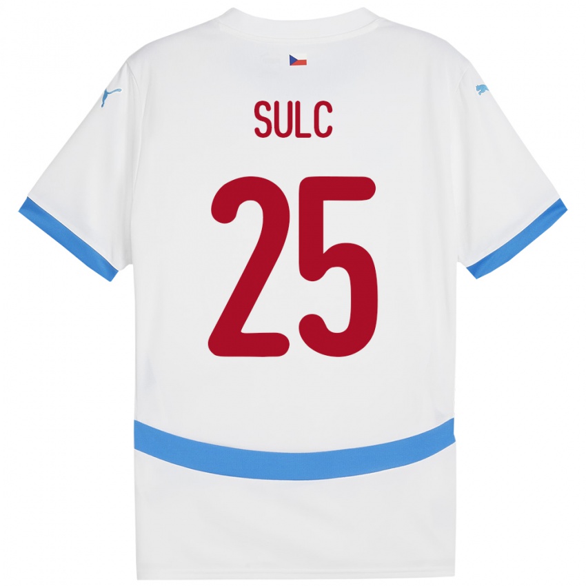 Kinderen Tsjechië Pavel Sulc #25 Wit Uitshirt Uittenue 24-26 T-Shirt België