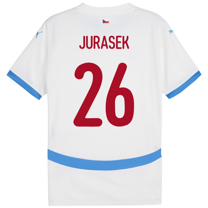 Kinderen Tsjechië Matej Jurasek #26 Wit Uitshirt Uittenue 24-26 T-Shirt België