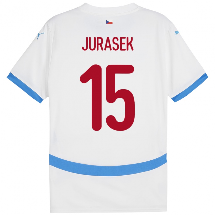 Kinderen Tsjechië David Jurásek #15 Wit Uitshirt Uittenue 24-26 T-Shirt België