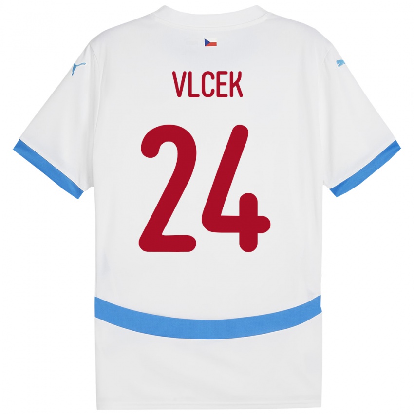 Kinderen Tsjechië Tomas Vlcek #24 Wit Uitshirt Uittenue 24-26 T-Shirt België