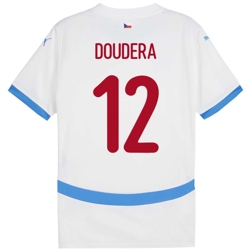 Kinderen Tsjechië David Doudera #12 Wit Uitshirt Uittenue 24-26 T-Shirt België