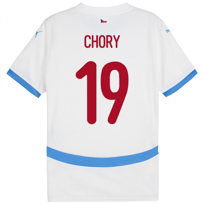 Enfant Maillot Tchéquie Tomas Chory #19 Blanc Tenues Extérieur 24-26 T-Shirt Belgique