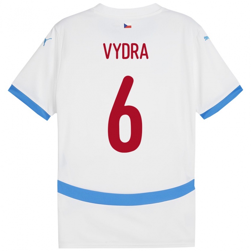 Kinderen Tsjechië Patrik Vydra #6 Wit Uitshirt Uittenue 24-26 T-Shirt België