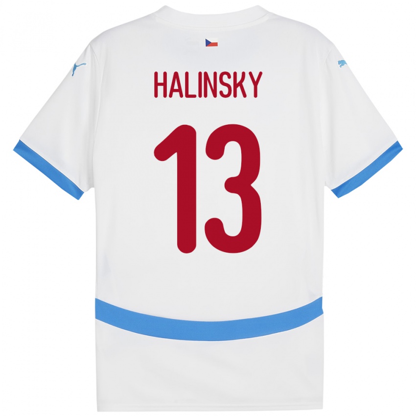 Kinderen Tsjechië Denis Halinsky #13 Wit Uitshirt Uittenue 24-26 T-Shirt België