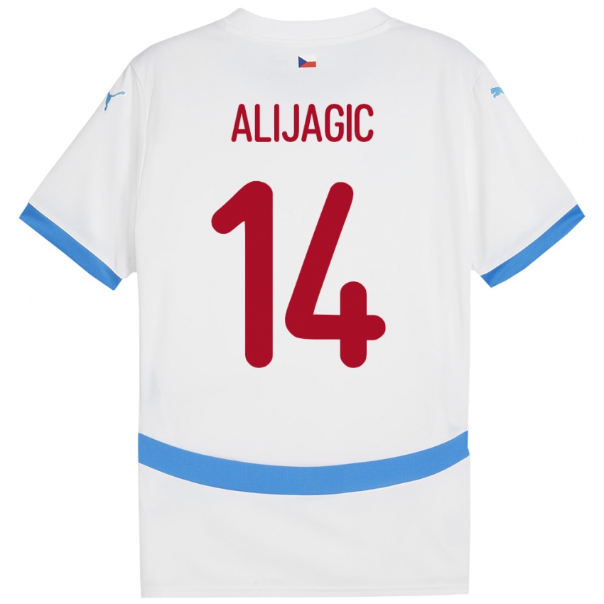 Kinderen Tsjechië Denis Alijagic #14 Wit Uitshirt Uittenue 24-26 T-Shirt België