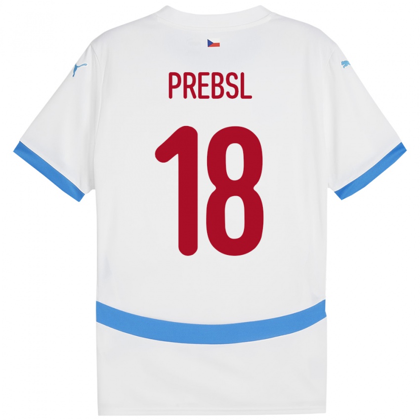 Kinderen Tsjechië Filip Prebsl #18 Wit Uitshirt Uittenue 24-26 T-Shirt België