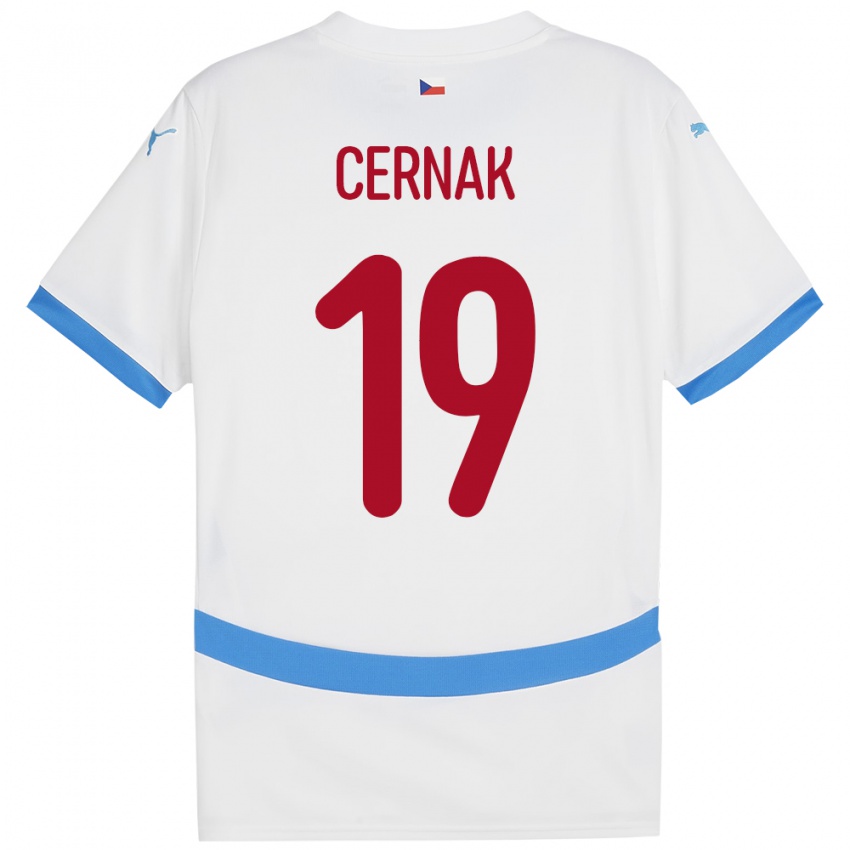 Kinder Tschechien Michal Cernak #19 Weiß Auswärtstrikot Trikot 24-26 T-Shirt Belgien