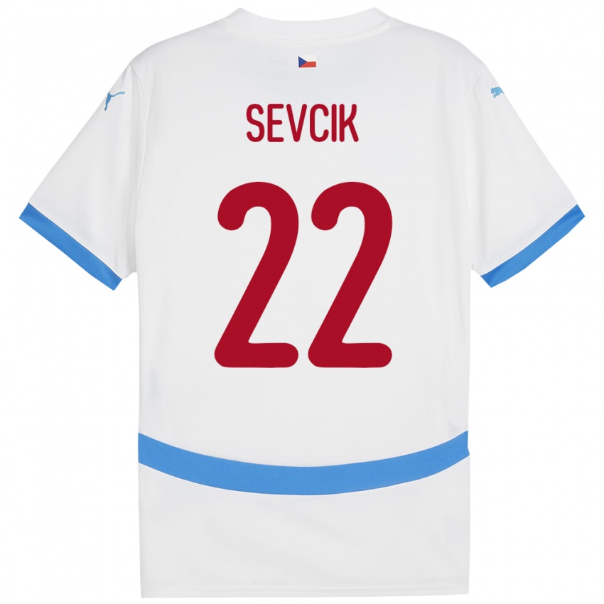 Enfant Maillot Tchéquie Michal Sevcik #22 Blanc Tenues Extérieur 24-26 T-Shirt Belgique