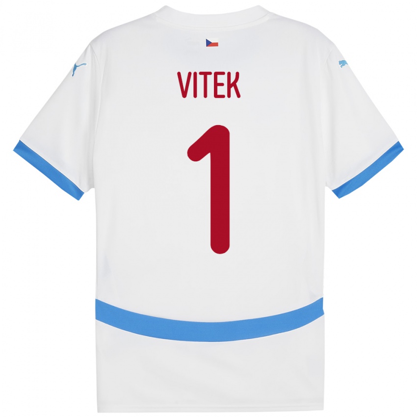 Kinderen Tsjechië Radek Vitek #1 Wit Uitshirt Uittenue 24-26 T-Shirt België