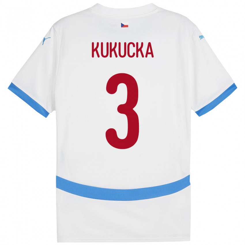 Kinder Tschechien Ondrej Kukucka #3 Weiß Auswärtstrikot Trikot 24-26 T-Shirt Belgien