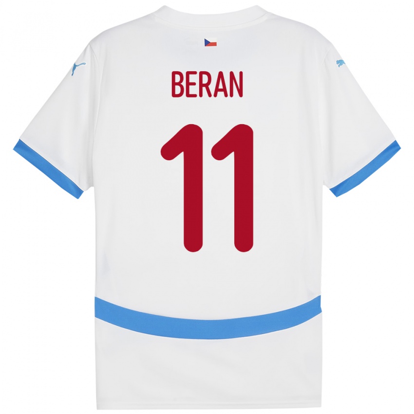 Kinderen Tsjechië Stepan Beran #11 Wit Uitshirt Uittenue 24-26 T-Shirt België