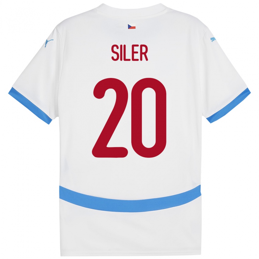 Enfant Maillot Tchéquie Radek Siler #20 Blanc Tenues Extérieur 24-26 T-Shirt Belgique