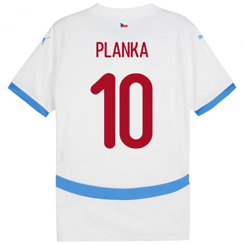 Kinderen Tsjechië David Planka #10 Wit Uitshirt Uittenue 24-26 T-Shirt België