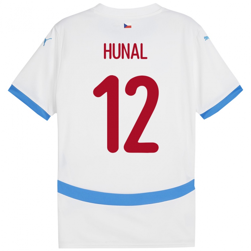 Kinderen Tsjechië Eric Hunal #12 Wit Uitshirt Uittenue 24-26 T-Shirt België