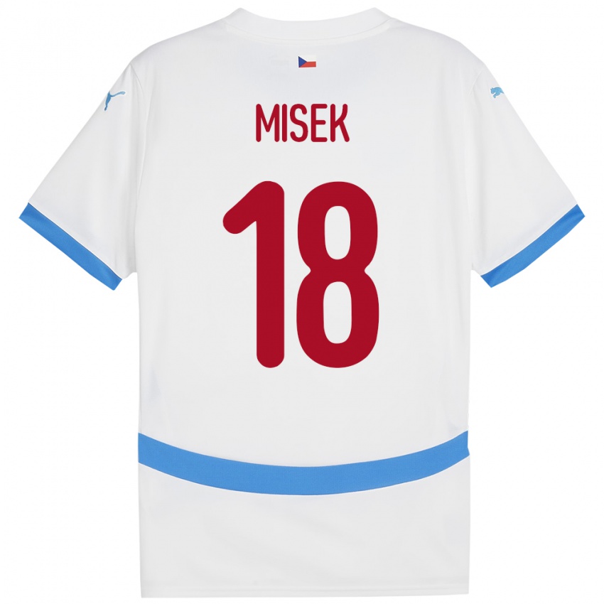 Kinderen Tsjechië Stepan Misek #18 Wit Uitshirt Uittenue 24-26 T-Shirt België