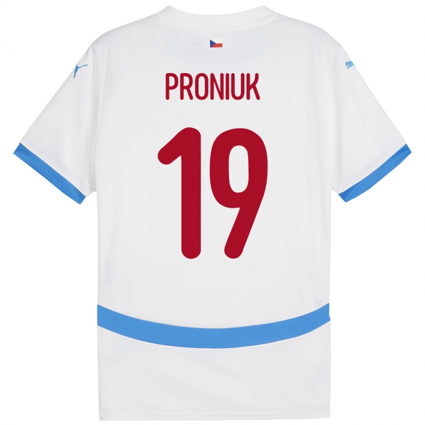 Kinderen Tsjechië Adam Proniuk #19 Wit Uitshirt Uittenue 24-26 T-Shirt België