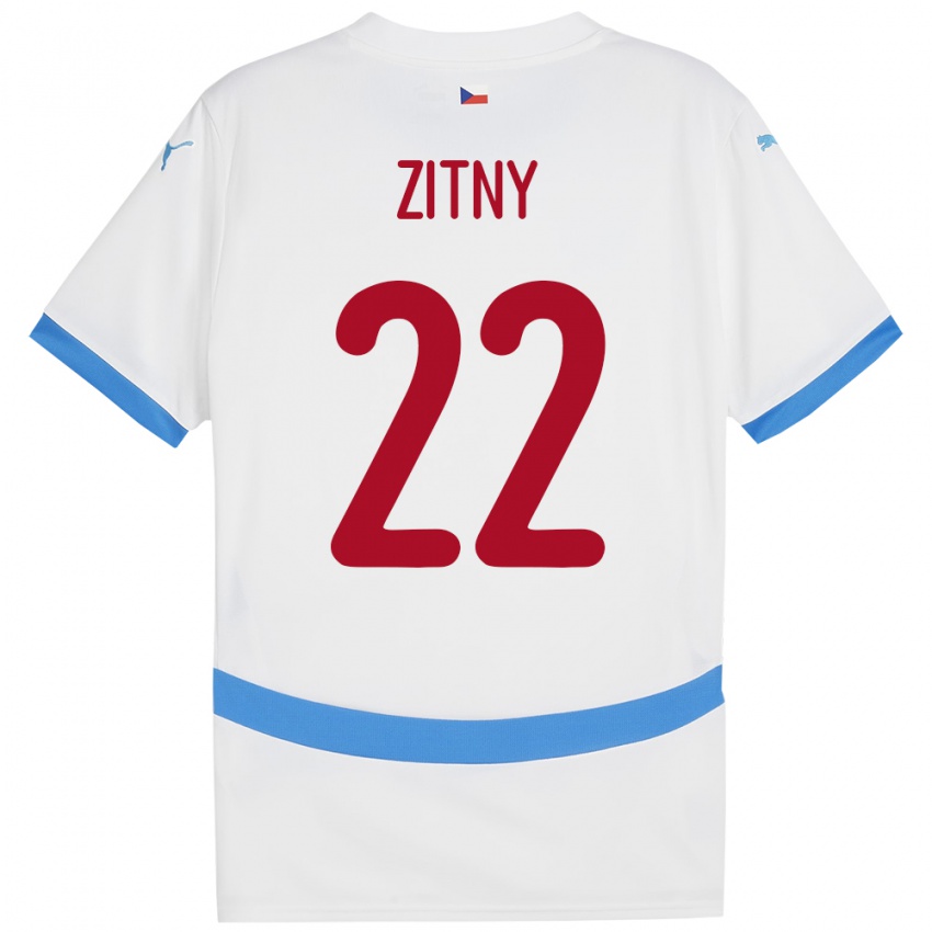 Kinderen Tsjechië Matej Zitny #22 Wit Uitshirt Uittenue 24-26 T-Shirt België