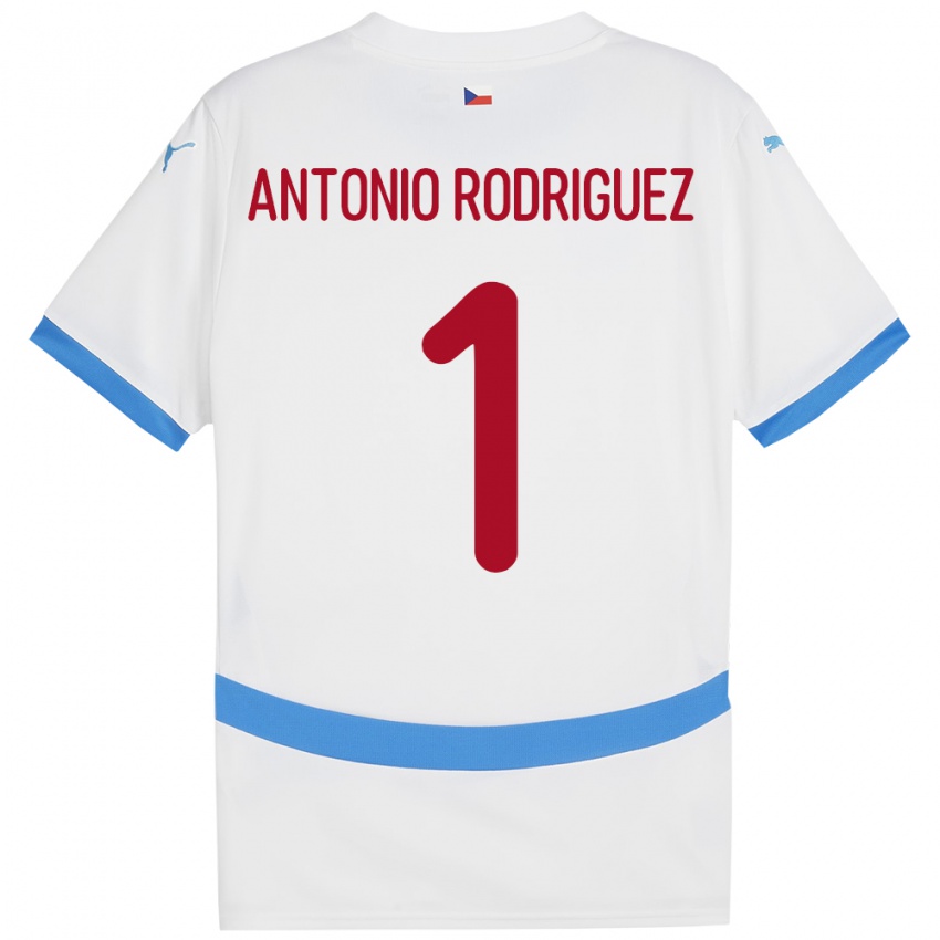 Kinderen Tsjechië Pedro Antonio Rodriguez #1 Wit Uitshirt Uittenue 24-26 T-Shirt België