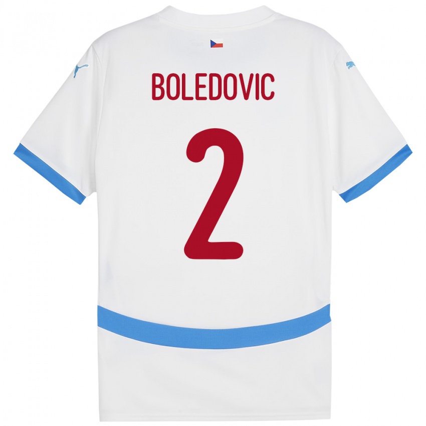 Kinder Tschechien Tobias Boledovic #2 Weiß Auswärtstrikot Trikot 24-26 T-Shirt Belgien