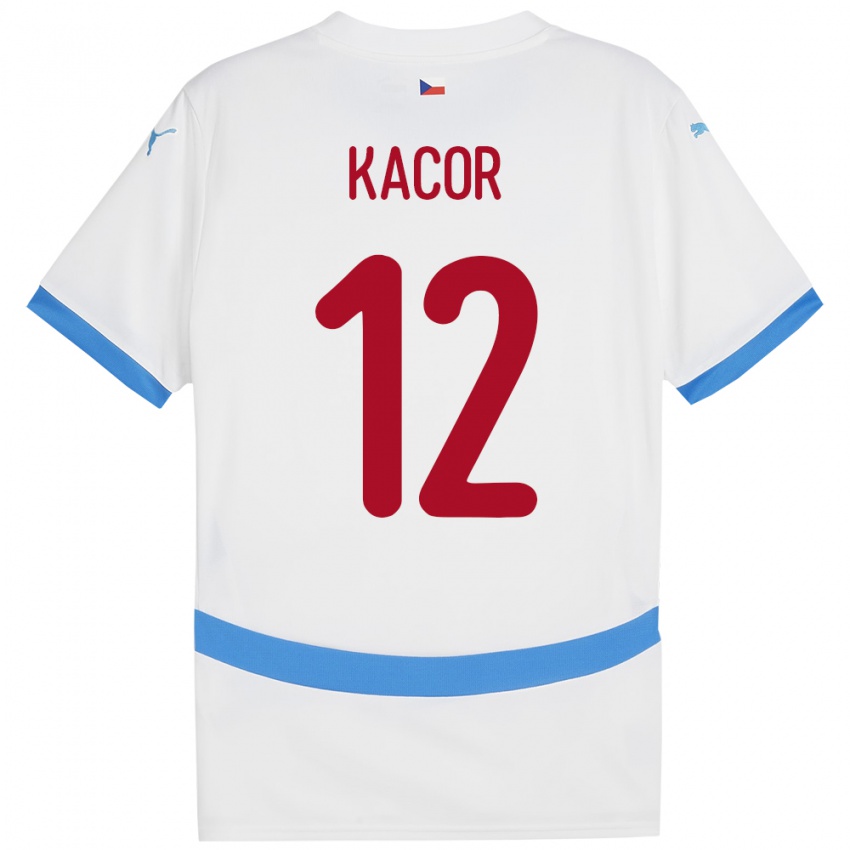 Kinderen Tsjechië Pavel Kacor #12 Wit Uitshirt Uittenue 24-26 T-Shirt België