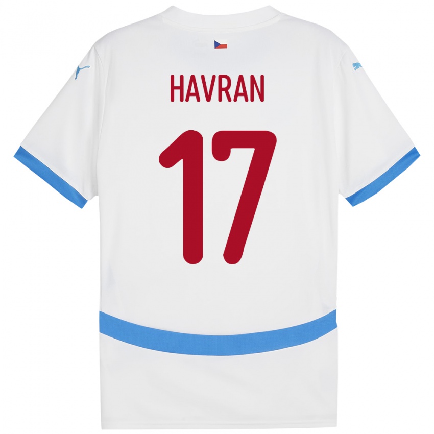 Kinderen Tsjechië Marek Havran #17 Wit Uitshirt Uittenue 24-26 T-Shirt België