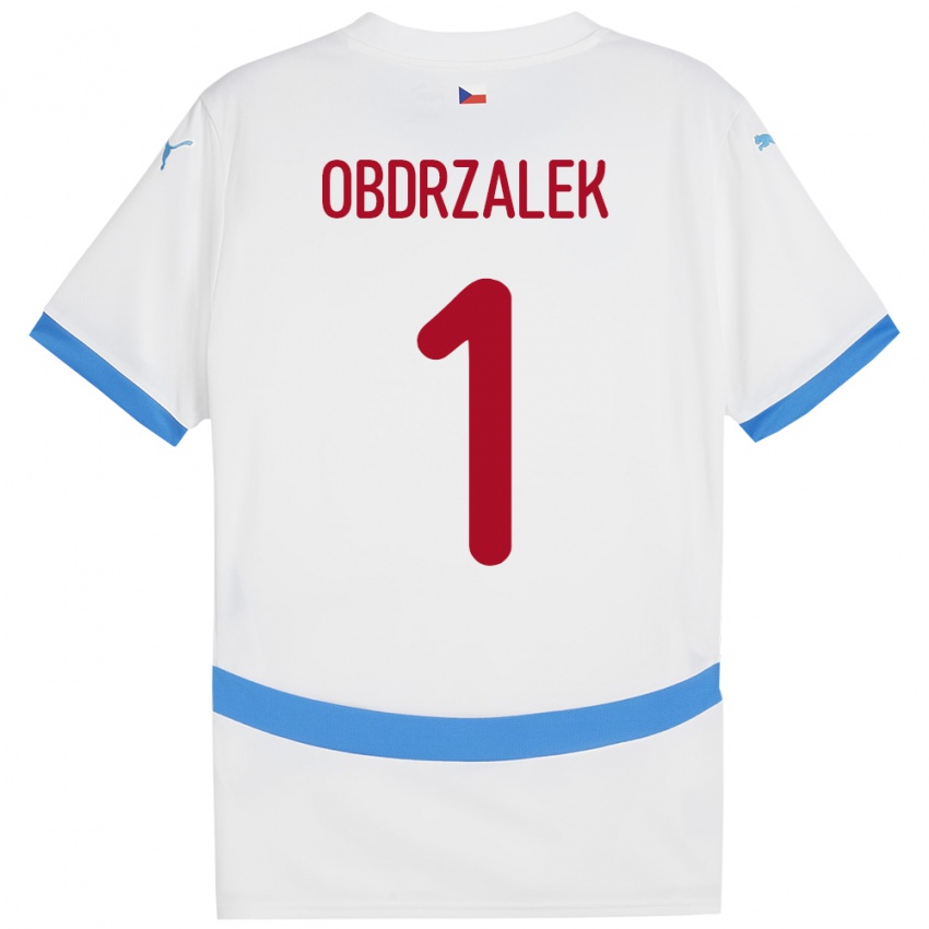 Kinderen Tsjechië Marek Obdrzalek #1 Wit Uitshirt Uittenue 24-26 T-Shirt België