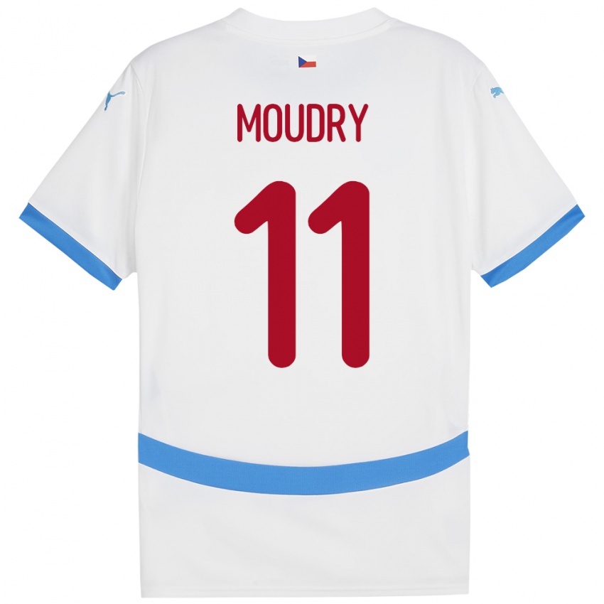 Kinderen Tsjechië Lukas Moudry #11 Wit Uitshirt Uittenue 24-26 T-Shirt België