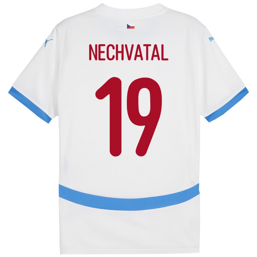 Kinderen Tsjechië Matyas Nechvatal #19 Wit Uitshirt Uittenue 24-26 T-Shirt België